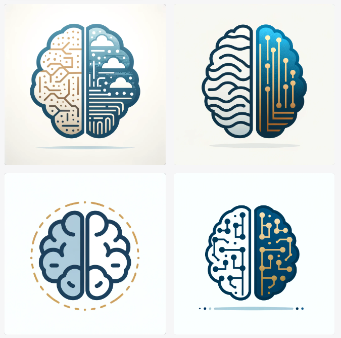 A very minimalist brain design with a hint of cloud-like patterns in blue on the left and a few geometric shapes in gold on the right.
A simplified design with a faint wave pattern in blue on the left and several geometric lines in gold on the right, hinting at circuits.
A super minimalist brain silhouette with a plain soft blue hue on the left and one or two gold lines on the right, suggesting digital designs.
An ultra-simplified design with a solid serene blue hue on the left and a few interconnected gold geometric dots on the right, subtly indicating the digital realm.
